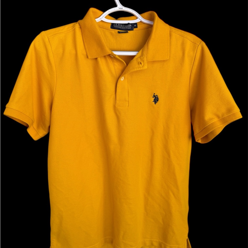 U.S. Polo Assn. Yellow Polo Shirt Classic Collar Short Sleeves